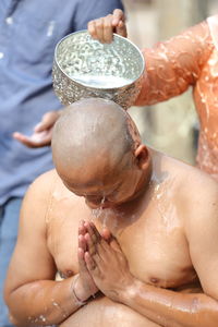 Monk during ordination ceremony