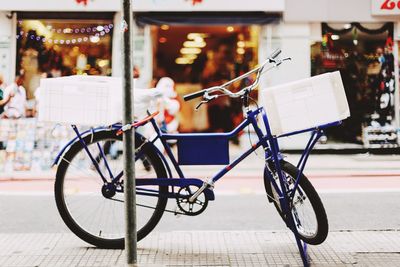 Bicycle parked in parking lot