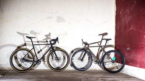 Bicycle against wall