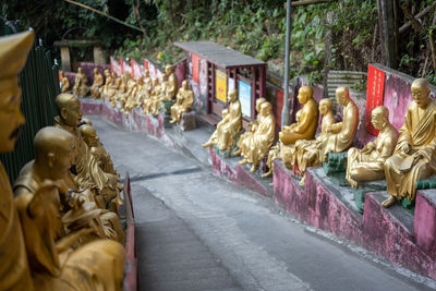 Sculpture of buddha statues in temple