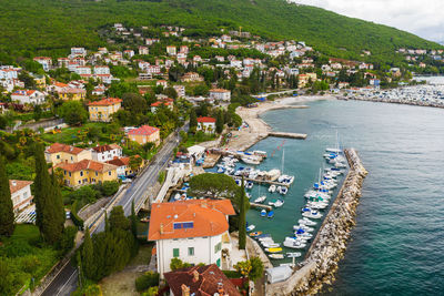 Aerial view of icici town in croatia