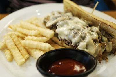 Close-up of food in plate