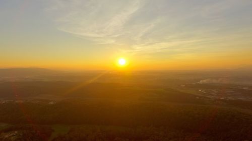 Scenic view of landscape against sky during sunset