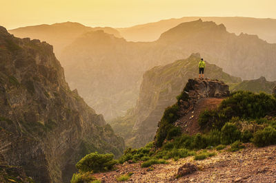 Mountain valley at sunset