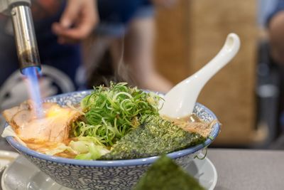 Close-up of food on table in restaurant
