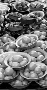 High angle view of eggs in container