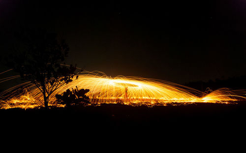 Light trails at night