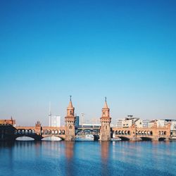 View of river with buildings in background