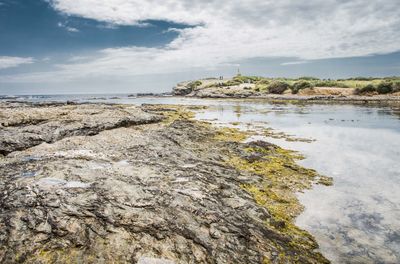 Scenic view of beach against sky