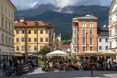 People on street in city