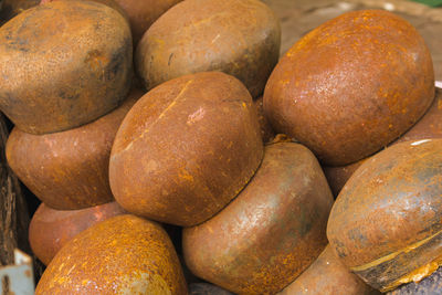 Full frame shot of onions for sale at market stall