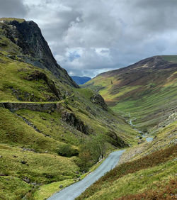 Scenic view of mountains against sky - honister mountain pass, lake district, cumbria