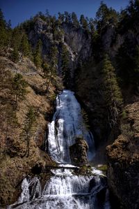 Stream flowing through rocks in forest