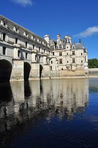 Reflection of buildings in water