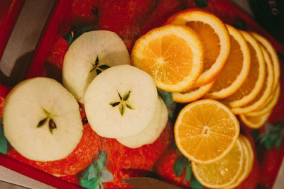 High angle view of fruits