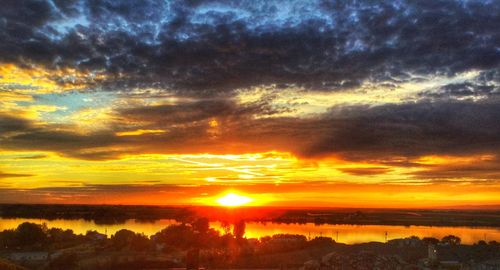 Scenic view of sunset over sea