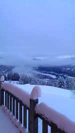 Scenic view of snowcapped landscape against sky