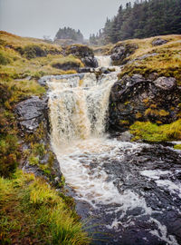 Scenic view of waterfall