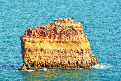 Rock formation in sea