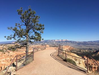 Footpath at bryce canyon national park against sky