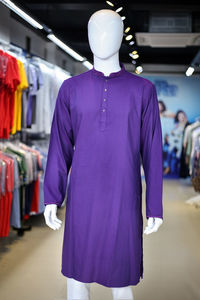 Purple kurta on mannequin in store