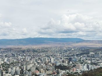 High angle view of townscape against sky