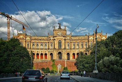 View of road against cloudy sky