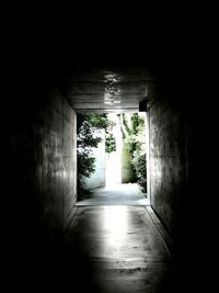 Empty corridor in tunnel