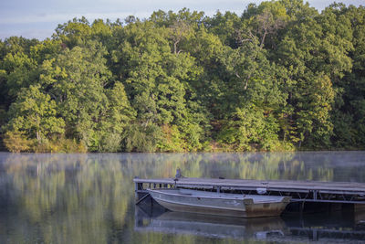 Scenic view of lake against trees