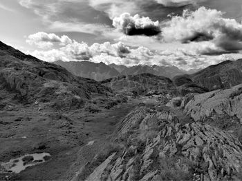 Scenic view of dramatic landscape against sky