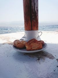 Close-up of food on table