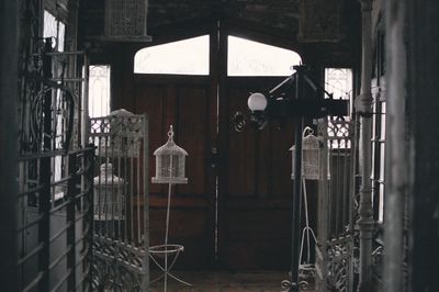Close-up of clothes hanging on wall
