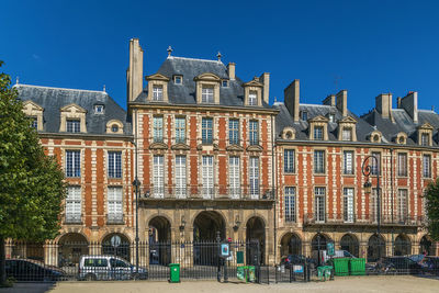 Building on place des vosges in paris, france