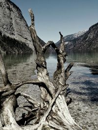 Scenic view of lake and mountains