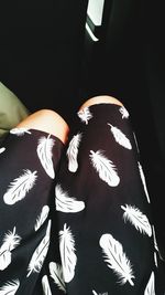 High angle view of cat on table at home