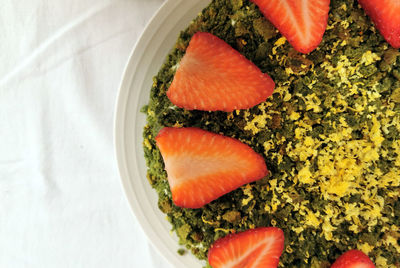 Directly above shot of food in plate