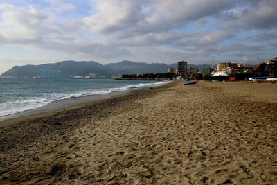 Scenic view of beach against sky