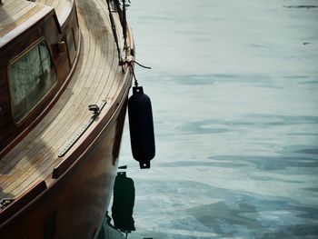 High angle view of boat in sea