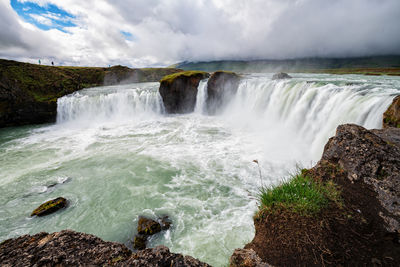 Scenic view of waterfall