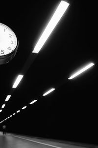 Low angle view of illuminated ceiling