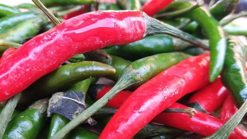 Close-up of red chili peppers