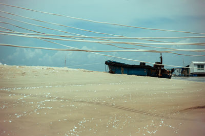 Power lines on landscape