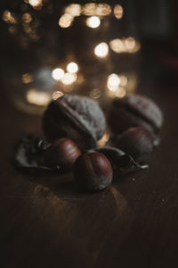 Close-up of food on table