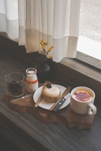 Close-up of breakfast on table