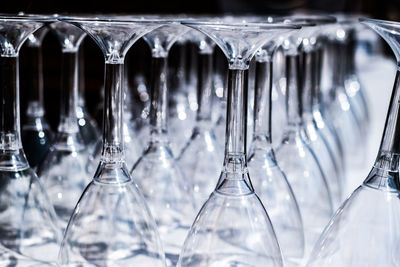 Close-up of icicles in glass