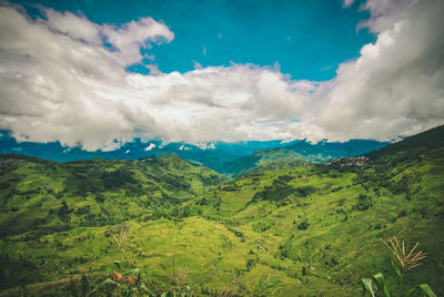 Panoramic view of landscape against sky