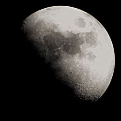 Close-up of moon over black background