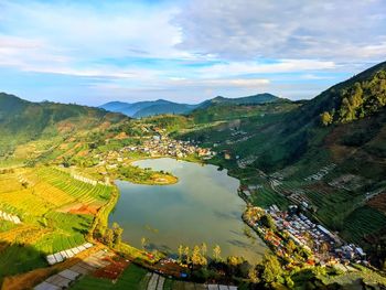 
this is the cebong lake which is in the village of sembungan dieng, central java