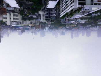 Reflection of buildings on river