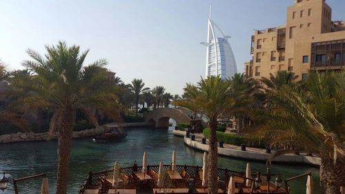 High angle view of city at waterfront